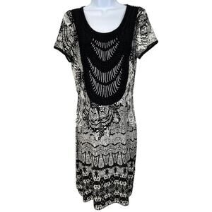 Belle Badgley Mishka Stretch Crochet Trim Neck Embellished details